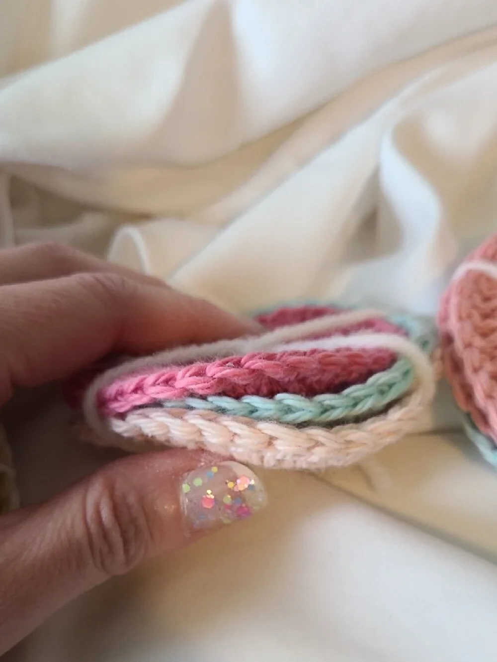 Handmade Crocheted Face Scrubbies Set Of 9 - Pastel Mix By Grey Dove Creations